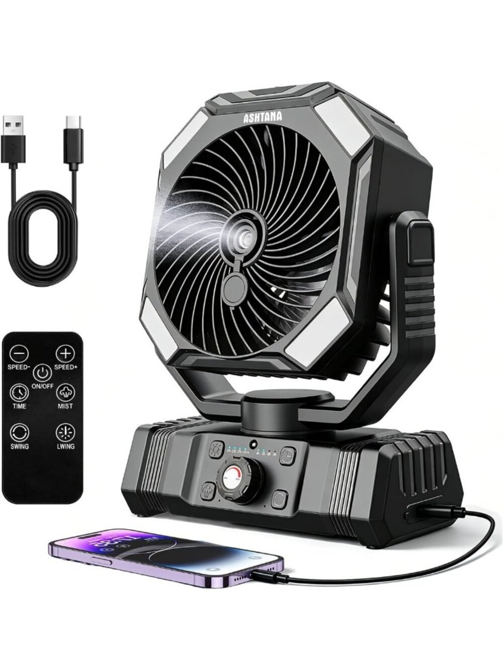 Portable Misting Fan for Outdoor Events, Camping, Beach, Patio & Picnics